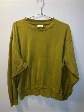 H&M Olive Green Relaxed Crewneck Sweatshirt
